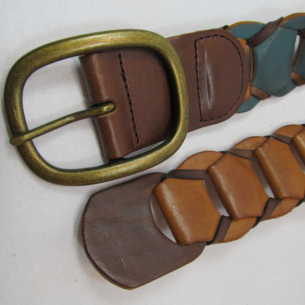 Multi Color Leather Patchwork Belt Adjustable - image 5